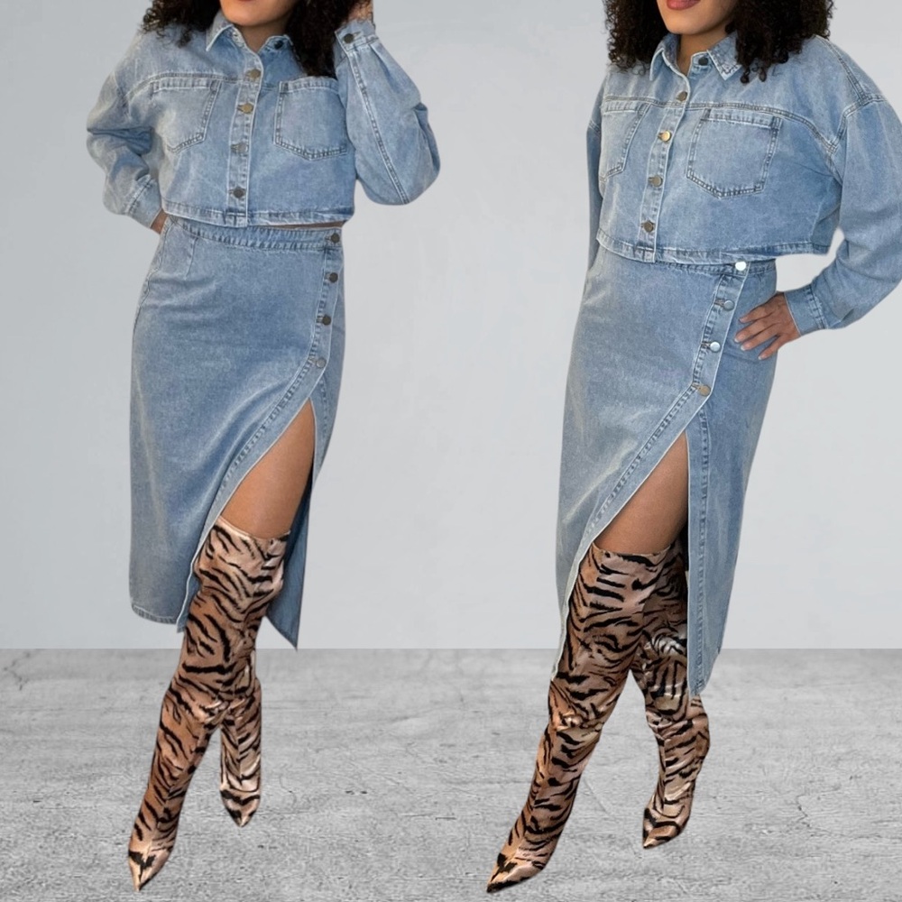 Denim Skirt Set